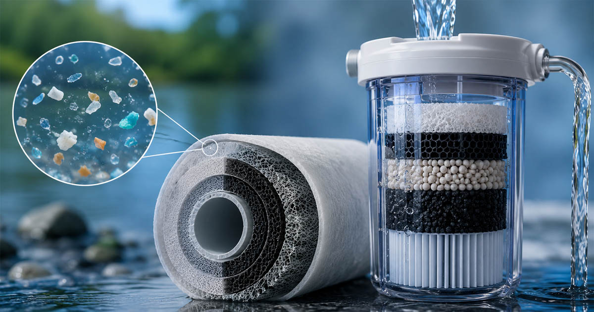 Layered Water Filtration and Microplastic Removal