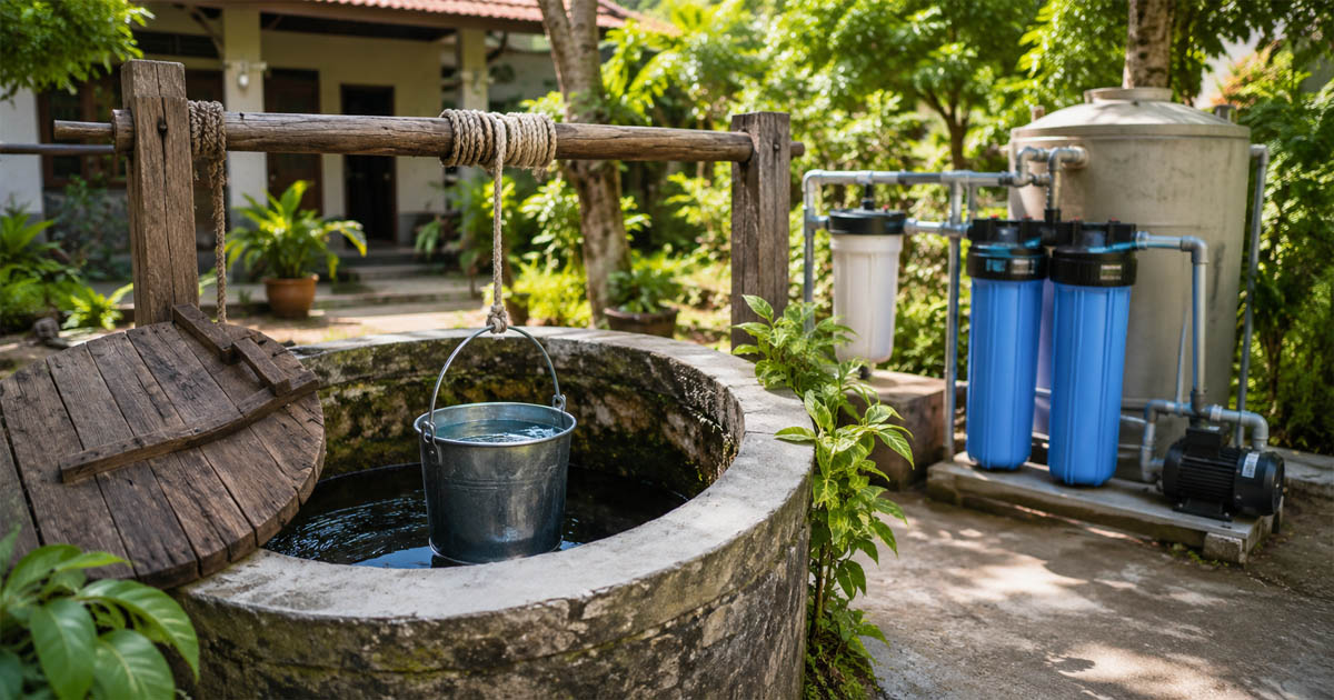 Stone Well and Clean Water Setup