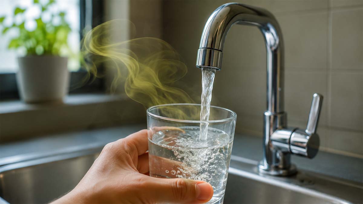 Glass Filling Under Chrome Faucet