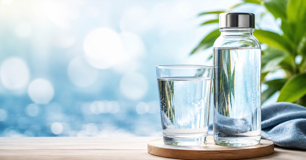 Glass and Bottle in Sunlit Calm