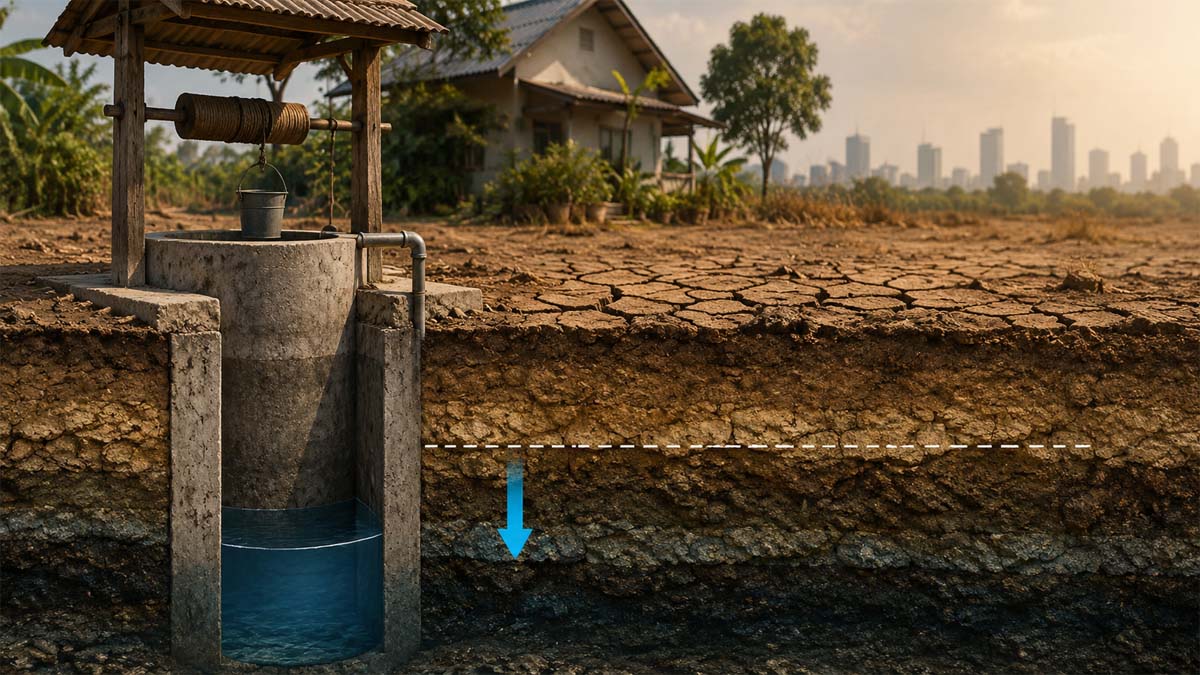 Lowered Groundwater Beneath a Rural Well