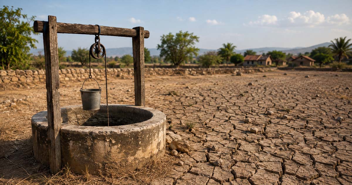 Rustic Well in a Parched Countryside