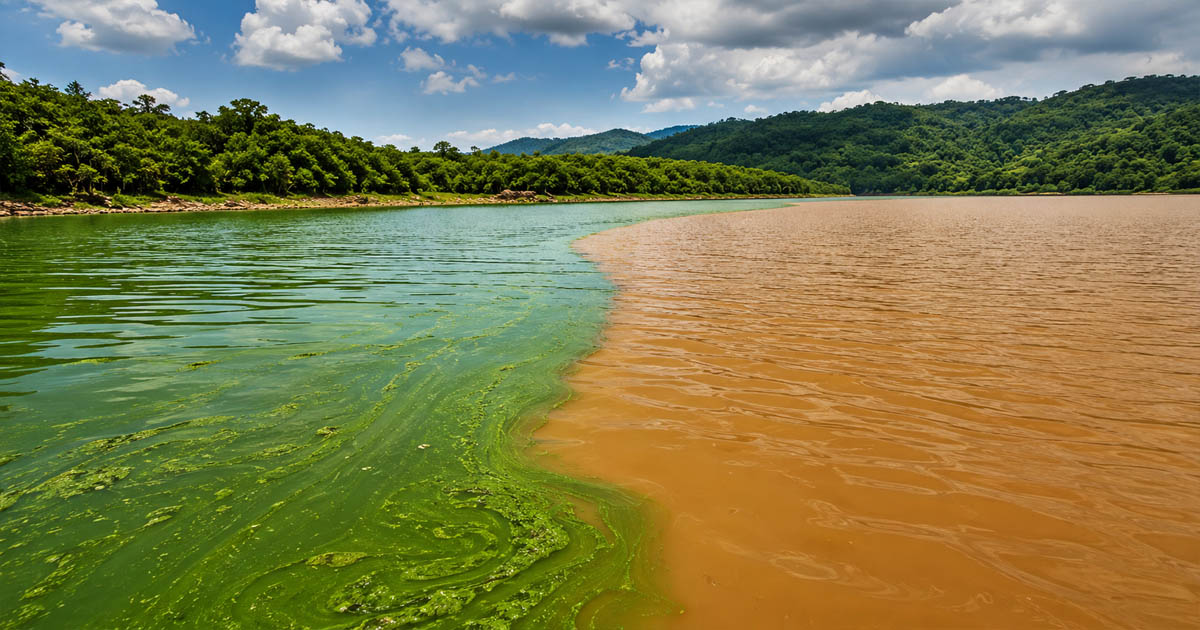 Two-Toned Waters Beneath Cloudy Hills