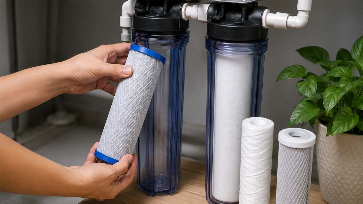 Water Filter Cartridge Replacement Setup